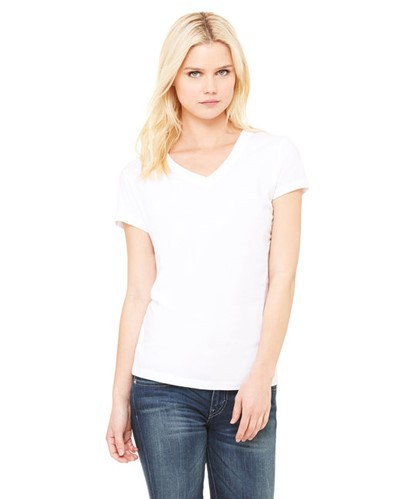 Women's V Neck Polyester T Shirt